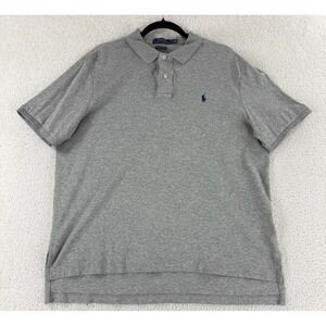 Polo Ralph Lauren Polo Shirt Mens XL Gray Pima Soft Touch Cotton Short Sleeve